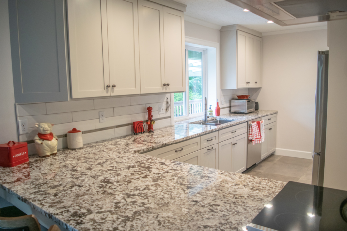 Kitchen upper cabinets window