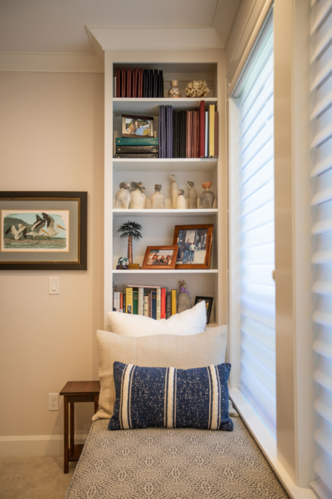 Master Window seat shelves